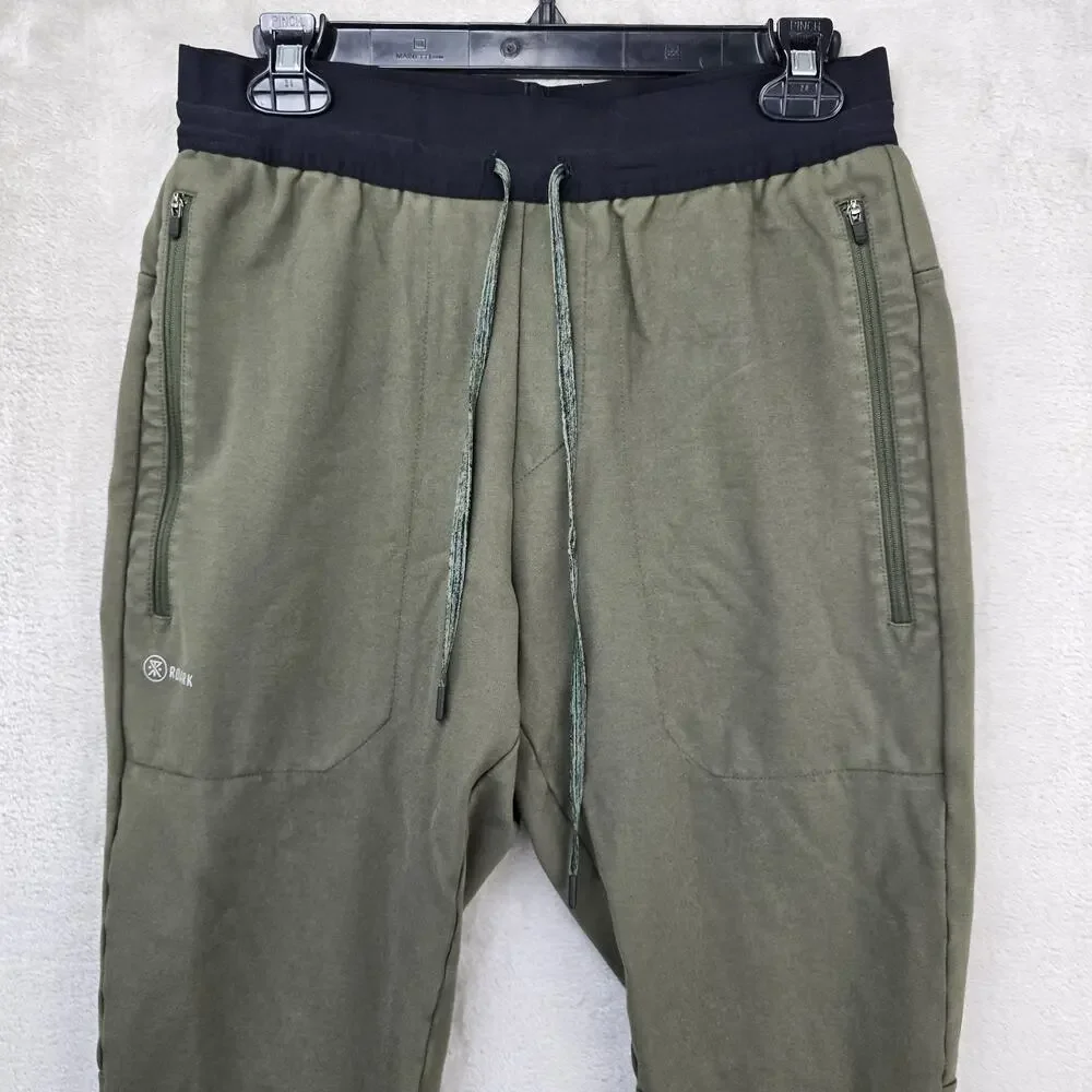 Roark Run Amok El Morro Fleece Pants Mens Medium Green Joggers RP284 Running